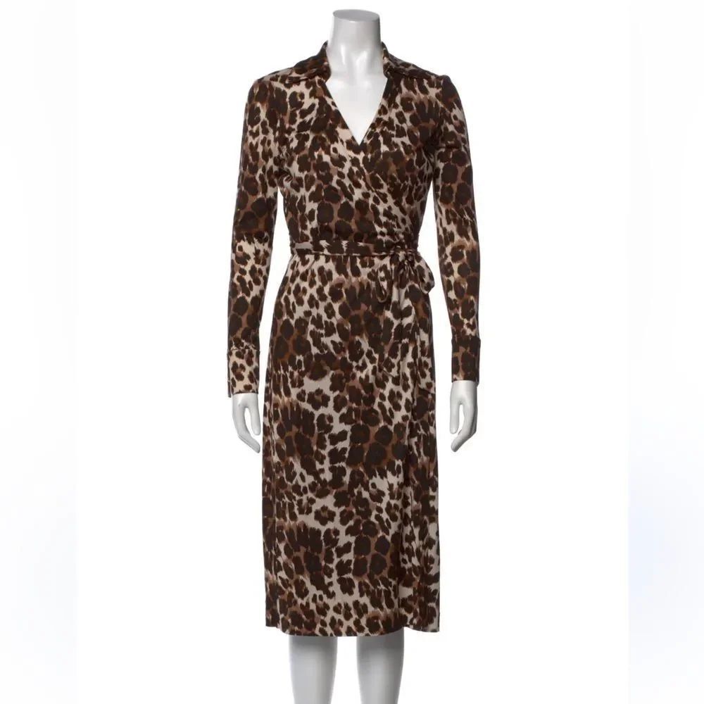 Diane von Furstenberg Leopard Print Wrap Dress
